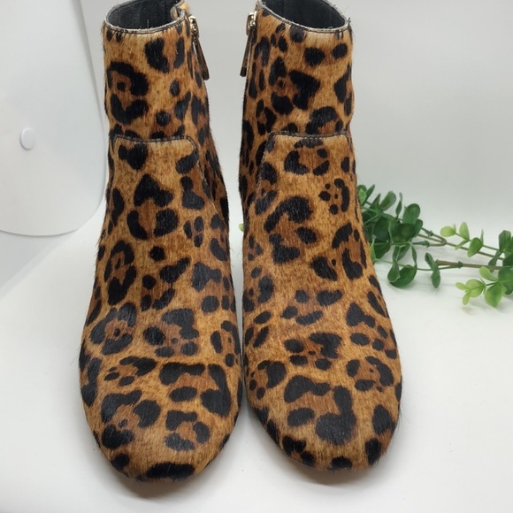 Botkier Allie Bootie - Leopard print Cow Hair Boots-Size 7.5 - Picture 2 of 9